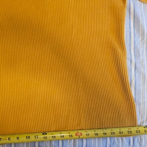 Outerknown Thermal Waffle Crewneck Long Sleeve Mustard Gold Size Medium - Picture 7 of 7